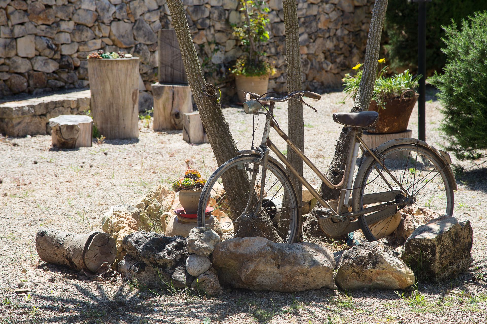 Bici decorativa nel giardino — Villa dei Sogni